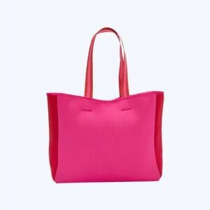 Summersalt Vibrant Hibiscus & Lava Beach Tote Bag